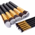thumbnail image 2 of Pinkiou 10pcs Makeup Brushes Sets Beauty Foundation Brush Eye Oval Contour Blush Shadow Brush Makeup Brush Set(Black Gold ), 2 of 5