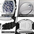 thumbnail image 6 of Fashion Hip Hop Men's Crystal Watch Bling Bling Watch Rectangle Case Stainless Steel Quartz Analog Bracelet Wristwatch, 6 of 6