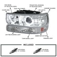 thumbnail image 3 of Spec-D Tuning Chrome LED Halo Projector Headlights + Bumper Lights Compatible with 1999-2002 Chevy Silverado 2000-2006 Tahoe, Left + Right Pair Headlamps Assembly, 3 of 6