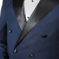 thumbnail image 4 of Adam Baker Men's 91060 Formal Slim Fit 2-Piece Double Breasted Peak Lapel Tuxedo - Midnight Blue - 42L, 4 of 5