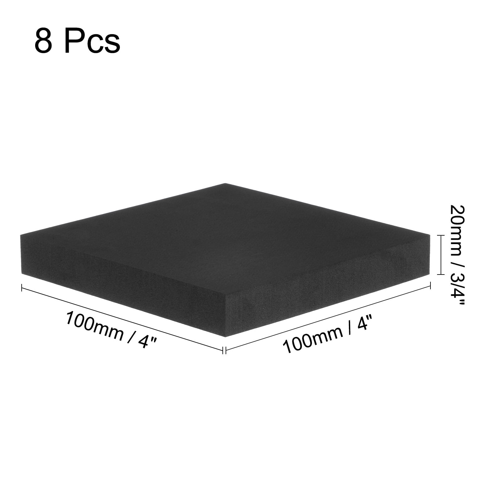 VUAOHIY Foam Sheets With Adhesive Backing Foam Padding Neoprene Rubber Mat Closed Cell Sheet Anti-Slip Insulation Rubber Anti Vibration Square Pad (12" X 8" X 4/5", 4 Pcs - View #2