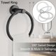 thumbnail image 3 of Bathroom Towel Ring Set, Stainless Steel Matte Black Hardware Accessories Set Includes Hand Towel Holder, Toilet Paper Holder, 3 of 5