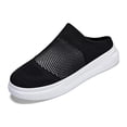 thumbnail image 4 of VeFlora Couples On Mesh Sneakers, Breathable Knit Casual Walking Shoes, Lightweight Thick Sole Platform Loafers for Men Women, Everyday Summer Comfort Shoes(Black/40), 4 of 8