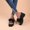 Black, variant on RKSTN Womens Slippers Wedge-heeled Plush Slippers High-heeled Shoes Platform Beach Sandals,Slippers for Women Indoor Outdoor