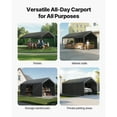 thumbnail image 6 of KFFKFF Vehicle Shelter, 10 x 20 FT Exterior Vehicle Cover, Transportable Shelter with Detachable Sides & Entryway, Robust Vehicle Protection, Resistant to UV & Water, Year-Round Defense for Car Boat, 6 of 9