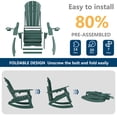 thumbnail image 3 of FOOWIN HDPE Plastic Rocking Adirondack Chair Set of 2, Folding Rocking Chairs for Patio Porch Rocker Chair, Green, 3 of 8
