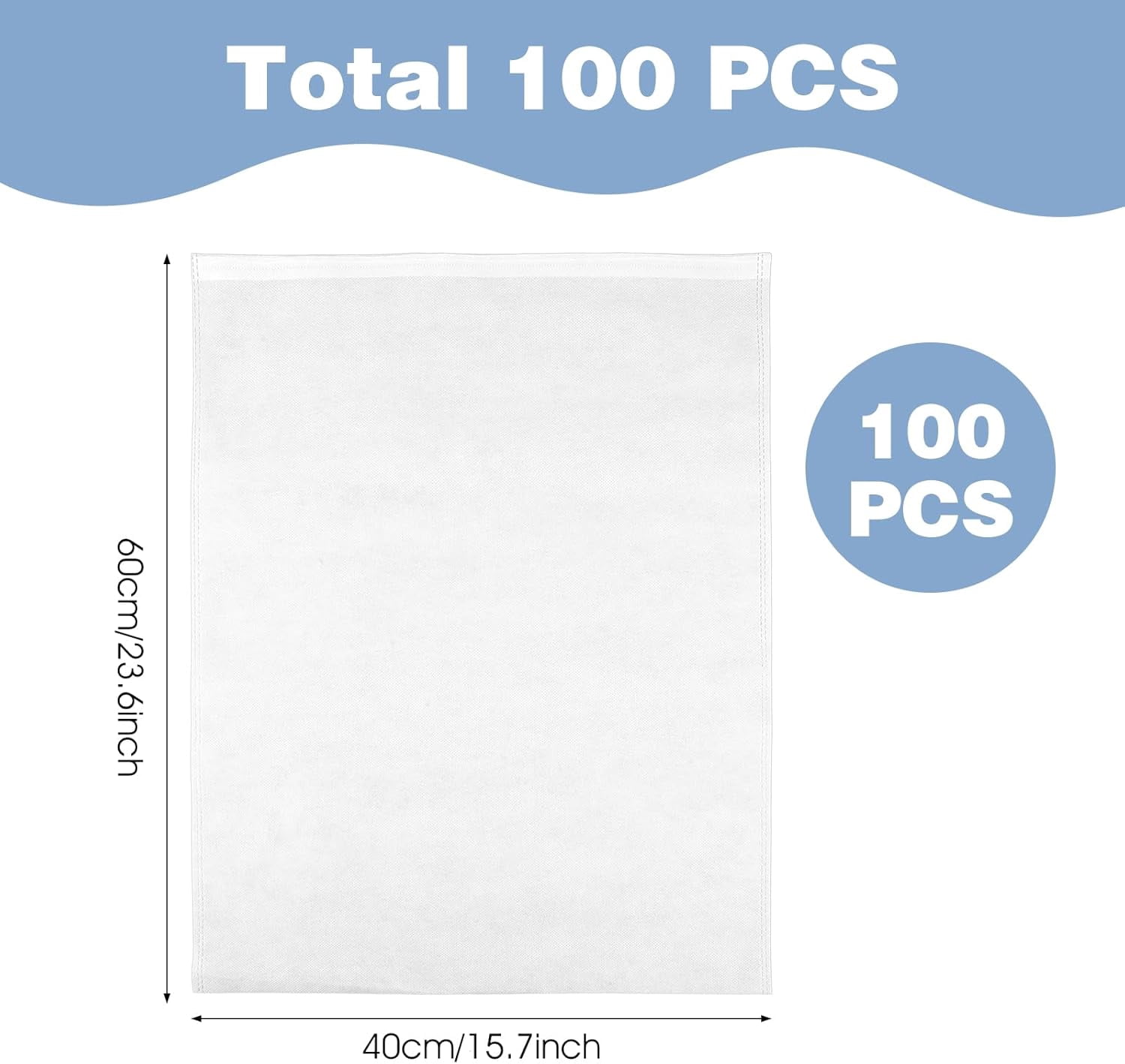 100 Pcs 15.7" x 23.6" Thickened Large Dust Bags for Shoes, Handbags, and Travel Storage, Non-Woven Fabric Shoe Bags, Portable Storage Organizer for Closet, Boots, and Accessories