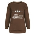 thumbnail image 5 of HAPIMO Sales Sweatshirt for Women Long Sleeve Drop Shoulder Casual Loose Crewneck Pullover Tops Mushroom Plants Moon Graphic Print Sweatshirt Teen Girls Fashion Clothes Coffee XXL, 5 of 7