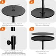 thumbnail image 6 of Metal End Table, Height Adjustable Side Tables Living Room, Small Side Table for Small Spaces Round Drink Table TV Tray Table for Living Room, Bedroom, Balcony, Office, Indoor & Outdoor, 6 of 9