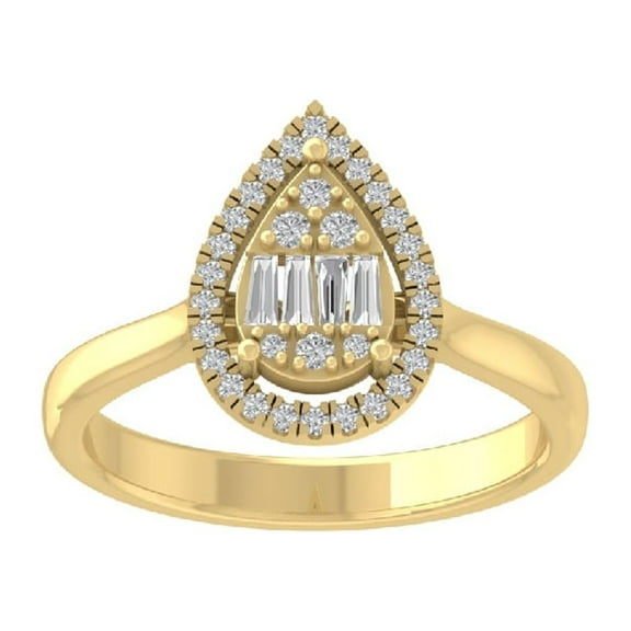 ARAIYA FINE JEWELRY 10K Yellow Gold Lab Grown Diamond Wedding Band Ring (1/4 cttw, D-F Color, VS Clarity) Size 5.5