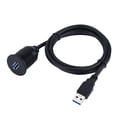 thumbnail image 3 of USB Extension Cord, Black Plastic + Metal + Rubber 1 Meter Long USB Extension Adapter, Motorcycle Boat For Car, 3 of 8