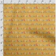 thumbnail image 3 of Soimoi Llama Alpaca Printed, Japan Crepe SatinFabric, by The Yard 54 Inch Wide, Decorative Sewing Fabric for Dresses Kimonos Gowns, Mustard Yellow, 3 of 5