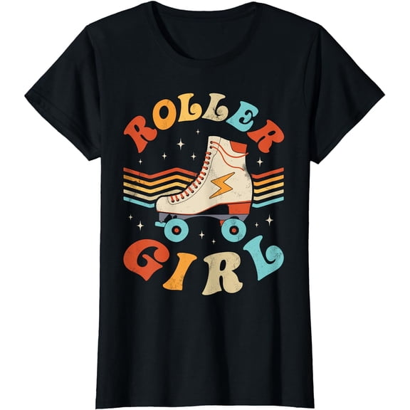 Roller Girl Skater Skating Retro Vintage 70s 80s Skates T-Shirt