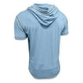 thumbnail image 4 of YLSDY Men's Stitching Casual Henley Shirts Classic Button Short Sleeve Hoodie T-Shirt Summer Basic Lightweight Tees Tops Light Blue XL, 4 of 6