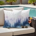thumbnail image 2 of Outdoor Pillow Cover Ombre Blue Purple Trees Set of 2 Waterproof Throw Pillowcases Bird Landscape Decorative Patio Furniture Pillows for Couch Garden Indoor & Outdoor Use, 2 of 9