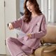 thumbnail image 4 of juego de pijama para mujer, ropa de dormir de manga larga, con almohadilla para el pecho, conjuntos de salón para mujer, conjuntos de cuello L (4 estilos), 4 of 5