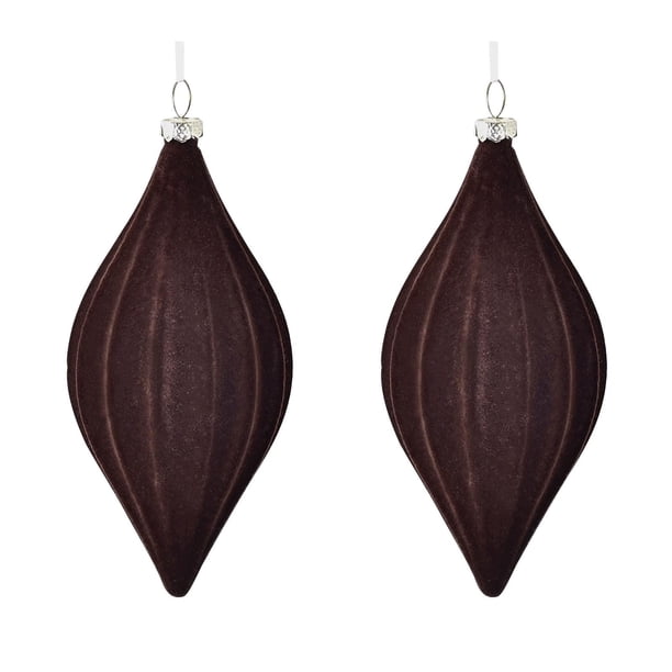 Bolas de Terciopelo Decorativas Navideñas (Paquete de 2) | Adornos Colgantes de Plástico Flocado para Árbol de Navidad | Bolas Festivas para Escaparates, Decoración Navideña para El Hogar, Centro Com