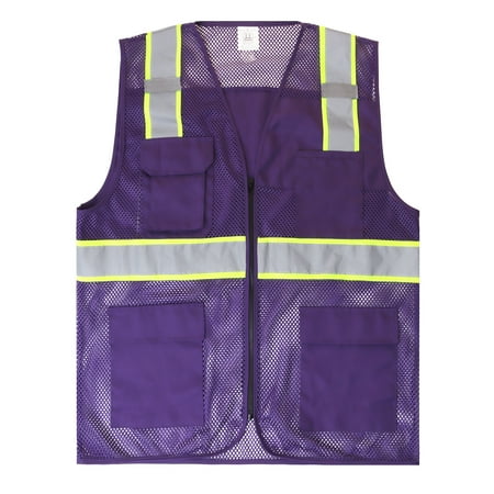

Toptie US Size Big High Visibility Mesh Safety Vest with Pockets Soft Breathable