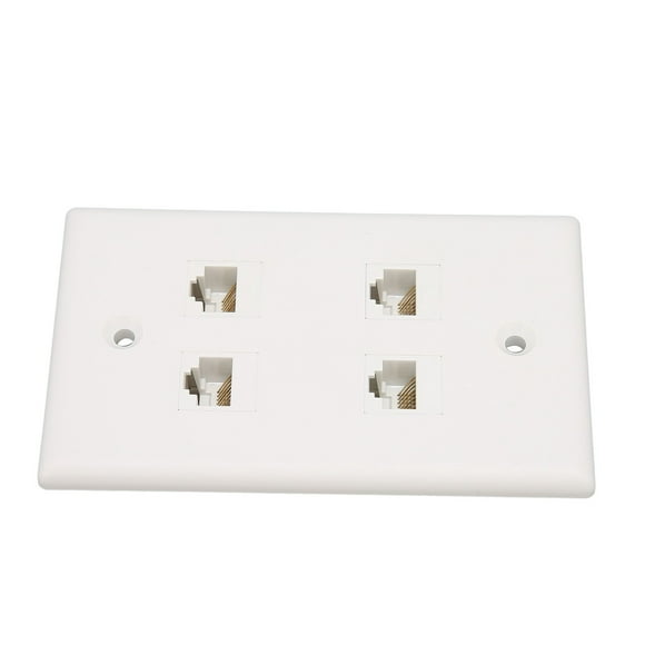 Placa de pared para Internet, placa de pared Ethernet Placa de pared para gato de 4 puertos Placa de pared para gato Rendimiento confiable