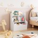 thumbnail image 2 of Yeshouse organizador de juguetes y estantería infantil de 76 cm, 3 niveles, librería de madera con amplio estante superior, ideal para dormitorios, salas de juegos o guarderías, 2 of 8