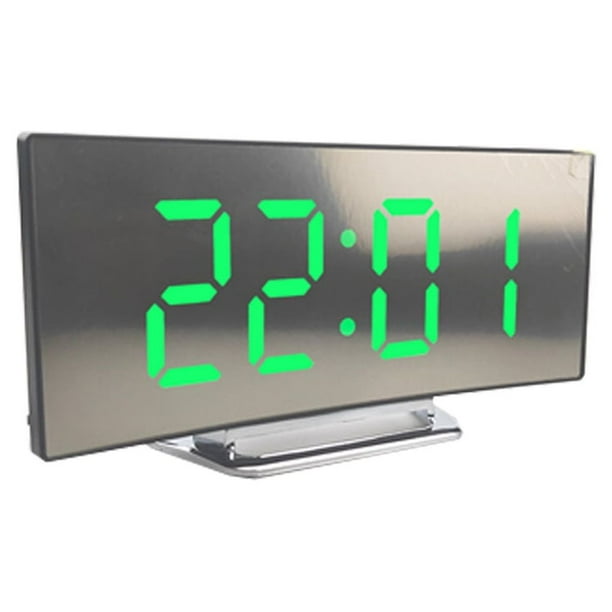 Cateissary Reloj despertador Digital escritorio dormitorio Snooze recordatorio de tiempo electrónico decorativo hogar sala de estar número Electrónica Verde