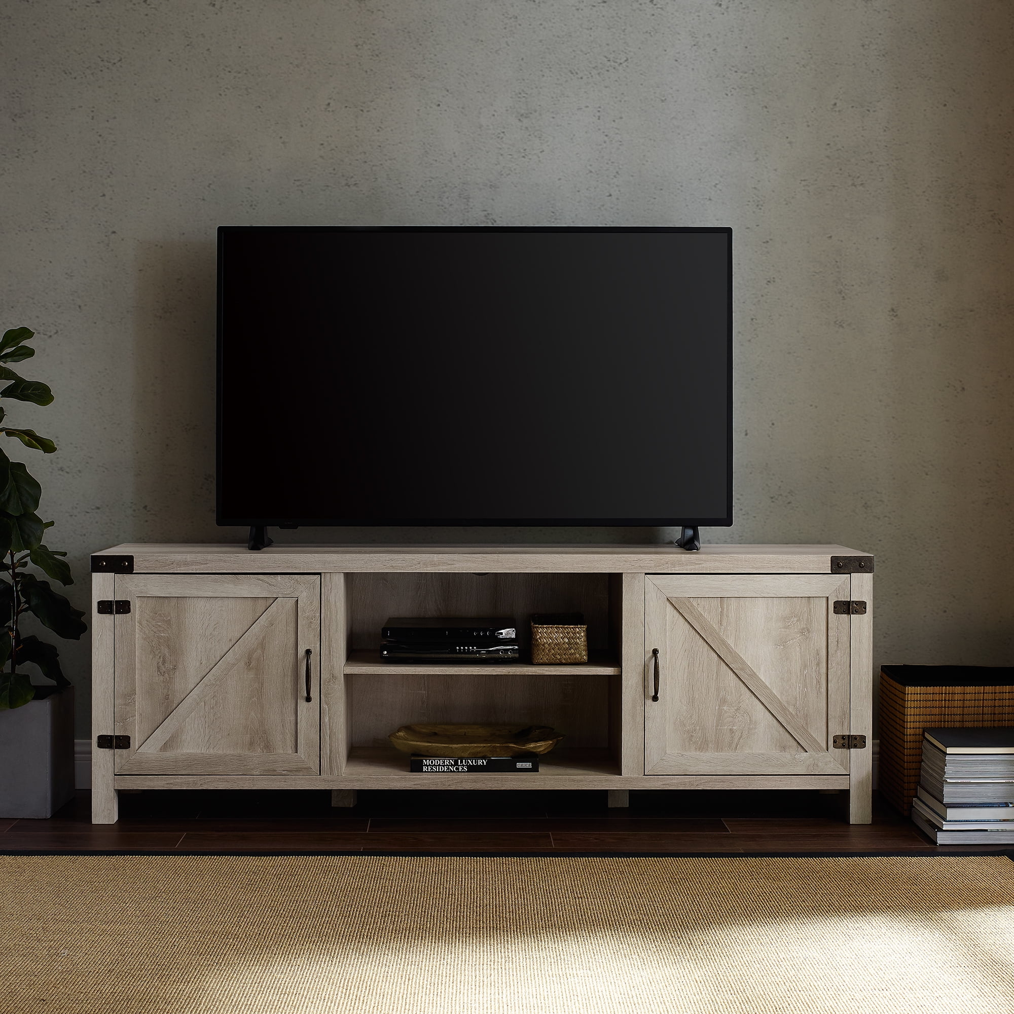 Manor Park Modern Farmhouse Barn Door Tv Stand For S Up To 78 Manor Park Modern Farmhouse Barn Door Tv Stand For S Up To 78 White Oak Com