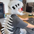 thumbnail image 3 of Spinosaurus Plush Dino Outfit, Outfit Halloween Fun Dinosaur Skeleton Plush Costume with Spine Extension for Parties, 3 of 9
