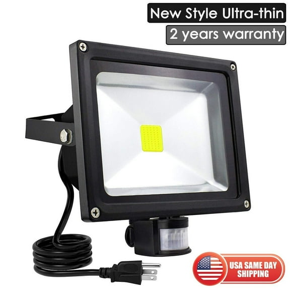 50W Motion Sensor LED Flood Light, 6000K Daylight White, 6000lm(MAX), I...