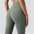 thumbnail image 5 of NOLDARES Women’s Flare Leggings High Waisted Bootcut Yoga Pants Tummy Control Seamless Flared Bell Bottom Workout Gym Pants(L040-Grey), 5 of 8