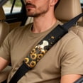 thumbnail image 4 of Xoenoiee Cow Sunflower Print Waterproof 5-Piece Car Seat Covers Set, Faux Leather Seat Protectors with Safety Shoulder Pads & Armrest Cover, Anti-Slip Universal Fit for SUV, Truck, Car, 4 of 7