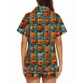thumbnail image 6 of Feancey Womens Halloween Pajamas Sets Short Sleeve Button Down Sleepwear Elastic Waist Shorts Lounge Set Holiday Novelty Printed Pj Two Piece Multicolor XXL, 6 of 6