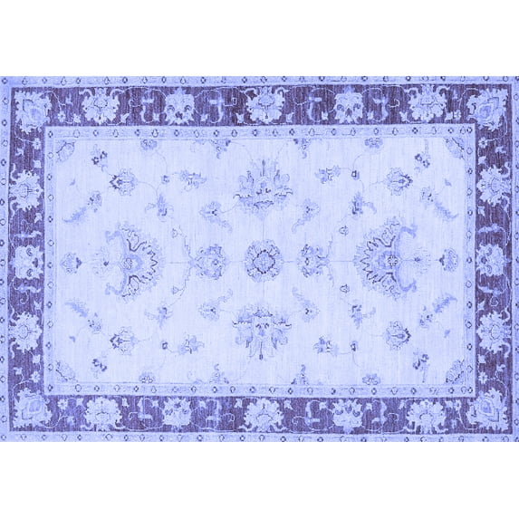 Ahgly Company Machine Washable Indoor Rectangle Oriental Blue Traditional Area Rugs, 2' x 3'