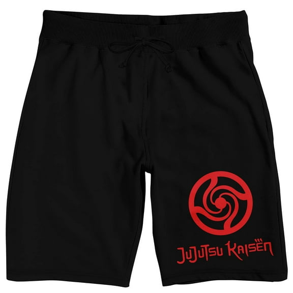 Jujutsu Kaisen Title Symbol Men's Black Graphic Sleep Shorts-Medium