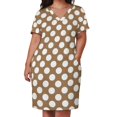 thumbnail image 2 of Vestido holgado con estampado de lunares marrs y blancos para mujer ropa de verano, 2 of 6
