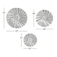 thumbnail image 3 of DecMode Silver Stainless Steel Plate Wall Decor with Hammered Designs (3 Count), 3 of 8