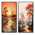 thumbnail image 2 of Designart "Orange Beige African Valley Desert Radiance" Africa Framed Wall Art Set Of 2 - Orange Landscapes Framed Canvas Set For Living Room Decor, 2 of 7