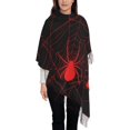thumbnail image 4 of Cauagu Red Spider On The Web Print Women Wrap Shawl tassels Scarves Retro Scarf 77.6"X28.3", 4 of 8