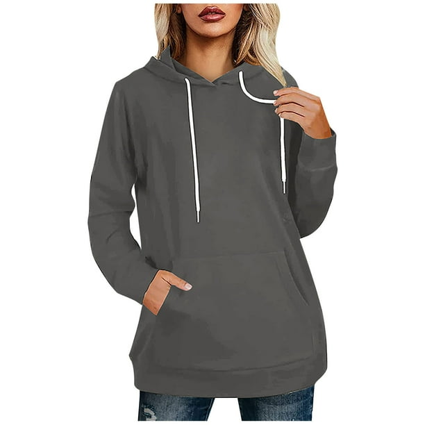 Tops de mujer Suéter con capucha sólido de invierno Sudadera Tops Fridja FKASFK5575