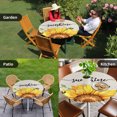 thumbnail image 4 of Sunflowers Round Tablecloth for 36-44 Inch Tables, Fitted Table Cover with Elastic Edge, Farmhouse Bees Vintage Sunshine Summer Waterproof Outdoor Table Cloth Protector for Patio Garden Dinner Picnic, 4 of 9