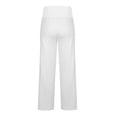 thumbnail image 7 of LEKODE Fold Over Yoga Pants for Women Low Rise Wide Leg Cute Flare Sweatpants Athletic Workout Cotton Flare Leggings White L, 7 of 7