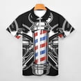 thumbnail image 3 of Barber Shop Men Zipper T-shirt Summer Casual Short Sleeve T-shirt Top, 3 of 7