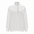 thumbnail image 4 of Aricy Oversized Sweatshirts For women Long Sleeve Half Zip Stand Collar Pullover Fall Trendy Fashion Casual Tunic Tops Pullover Fall Clothes, 4 of 5