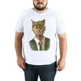 thumbnail image 4 of Mens Oversize T Shirts Cat Casual Short Sleeve Basic Tees Crew Neck T-Shirt Funny Graphic Tees Black or White XS-5XL, 4 of 5