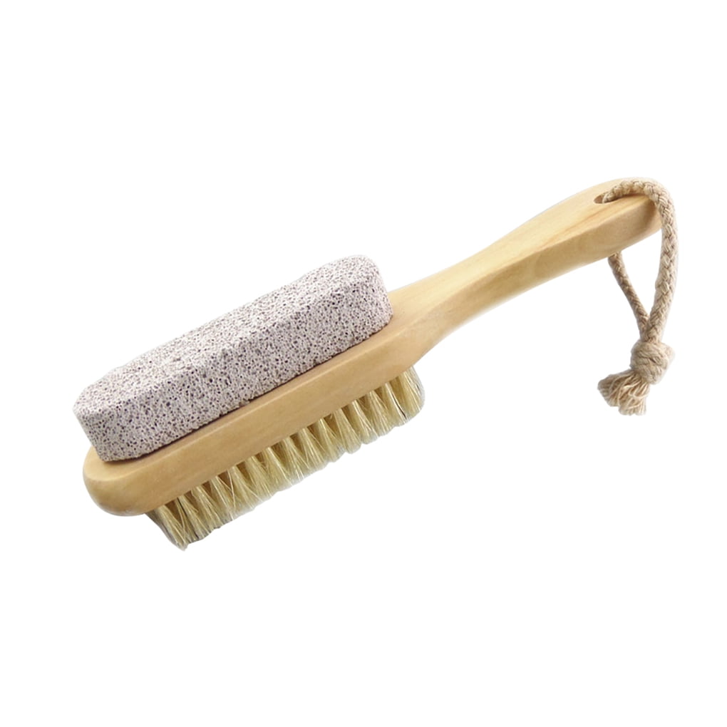 Pumice Bristle Brush 2 Sided Foot Care Scrubber Hard Dead Skin Exfoliate Remover Pedicure Tool