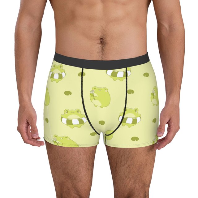 Fotbe Cute Frog3 Calzoncillos Tipo Boxer con Bolsa de Soporte Total para Hombre, X-Temp Fresco, Transpirable y de Secado Rápido-Medium