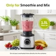 thumbnail image 4 of Food Processor Blender Combo, 10-in-1 Multi-Purpose Electric Food Processor for Slicing, Dough Kneading, Chopping & Puree, 1.5L Glass Blender Jar & 1.5L Processing Bowl, 300W, 2 Speeds + Pulse, Black, 4 of 6