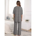 thumbnail image 4 of MINTREUS Lounge Sets for Women Knit Short Sleeve Tops and Long Pants Soft Comfy Pajamas Set Oversized 2 Piece Outfits S-2X, 4 of 8