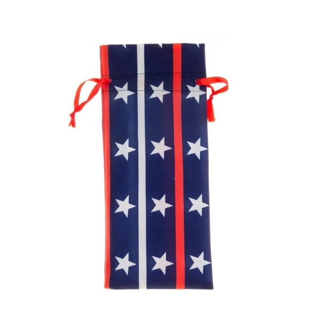 Wine Bottle Cover Independence Day 12.2X5.3 Inch Patriotic Usa Flag Striped Pattern For Home Table Decoration Very Unique 4Th July Party Decor