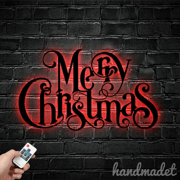 Handmadetneonsign Merry Christmas Metal Wall Art Light, Christmas Metal Sign Wall Decor, Christmas Metal Decor 62300