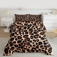 thumbnail image 2 of Castle Fairy Wildlife Leopard Print Full Size Comforter Sets,Black Brown Bedding Sets, 2 of 8